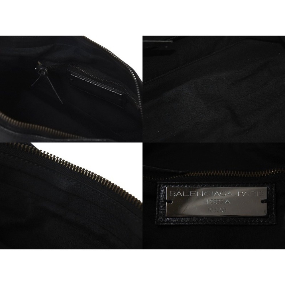 BALENCIAGA City Handbag One Shoulder Hobo Bag Black Leather Gold - Picture 8 of 8